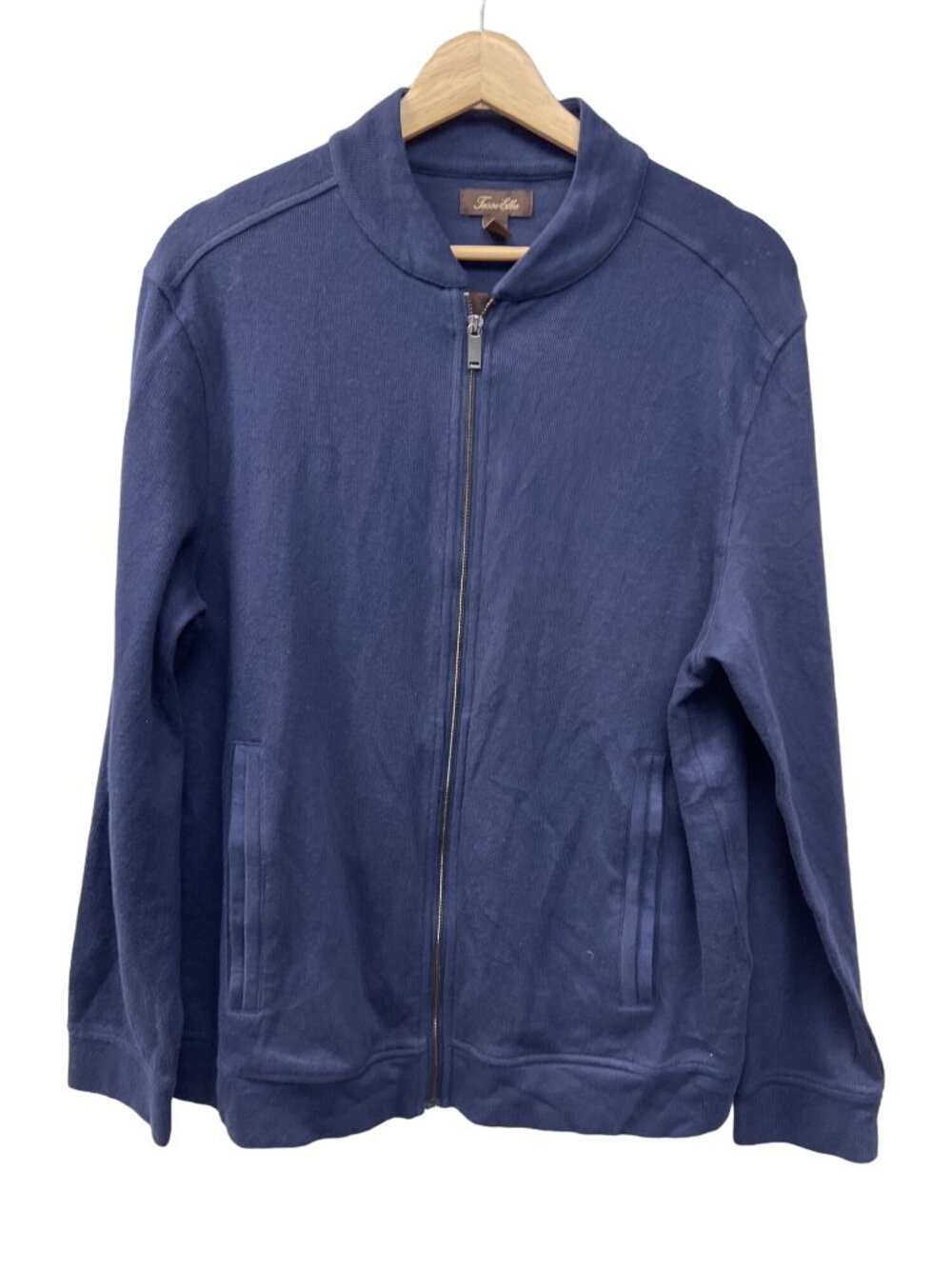 Tasso Elba Navy Blue Full Zip Cardigan Sweater